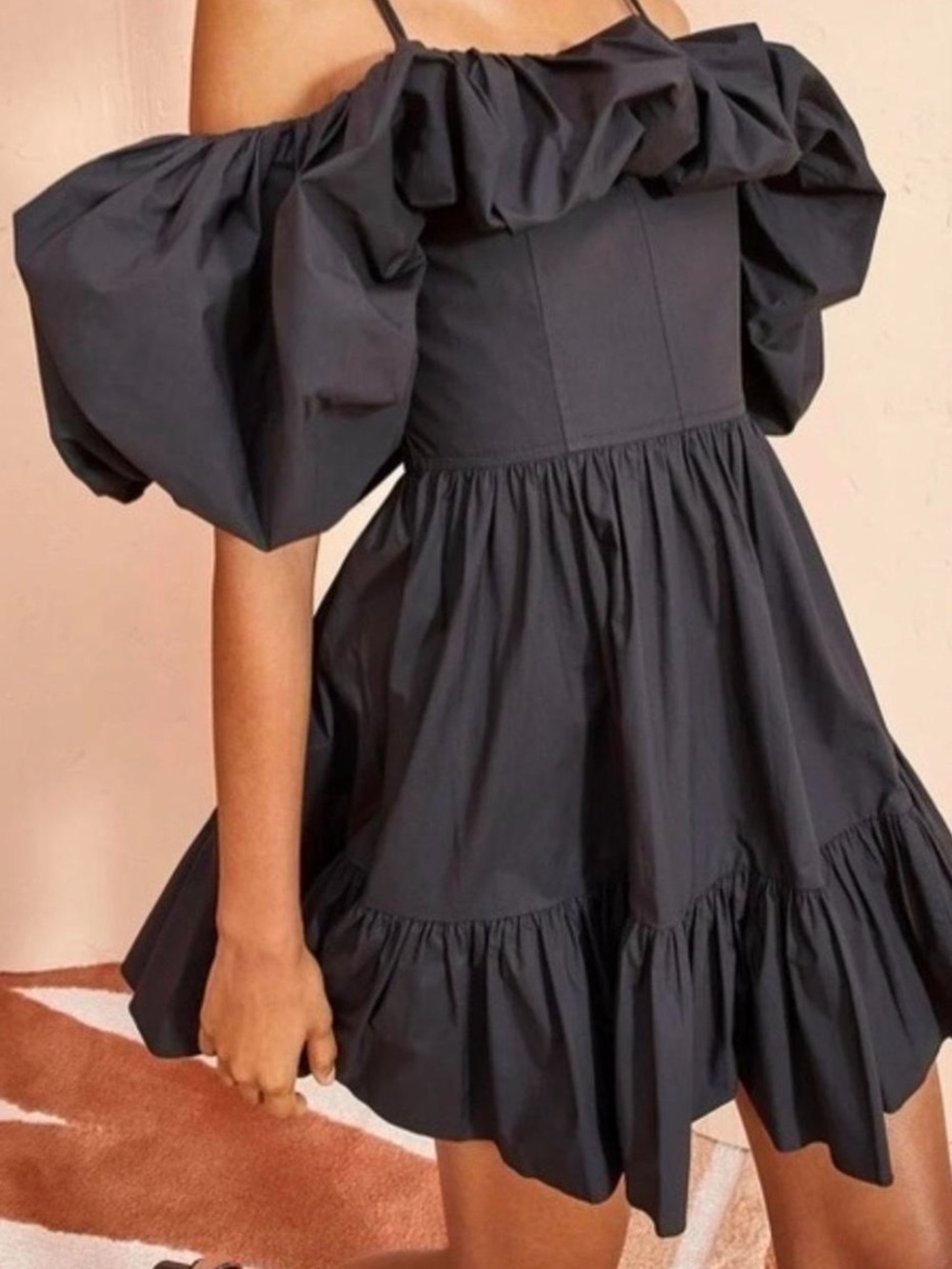 NWT ULLA JOHNSON Lila Off-the-Shoulder Cotton Poplin Mini Dress size 0